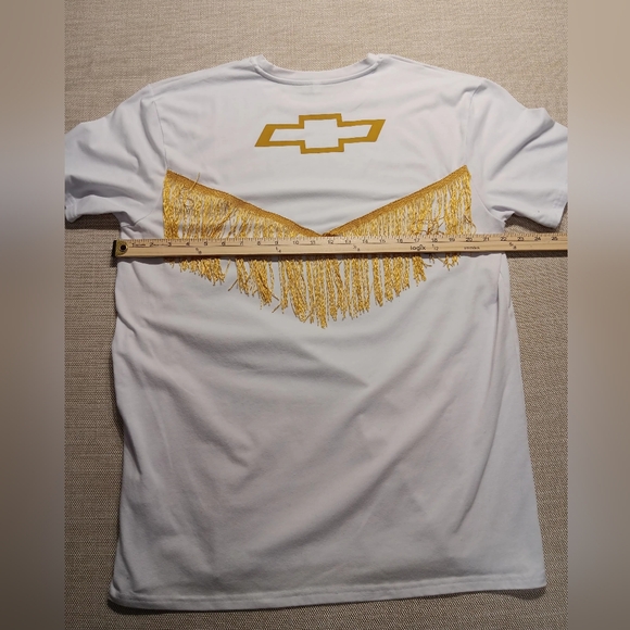 Chevy Country Music SS Tee, White w/ Gold fringe, 2XL, Great condition - Picture 5 of 5